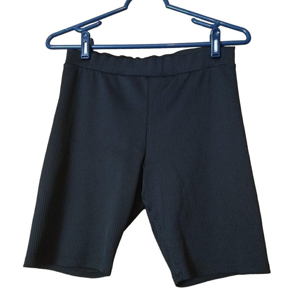 H&M Divided Size Small Black Stretchy Ribbed Elastic Waist Bike Casual Shorts